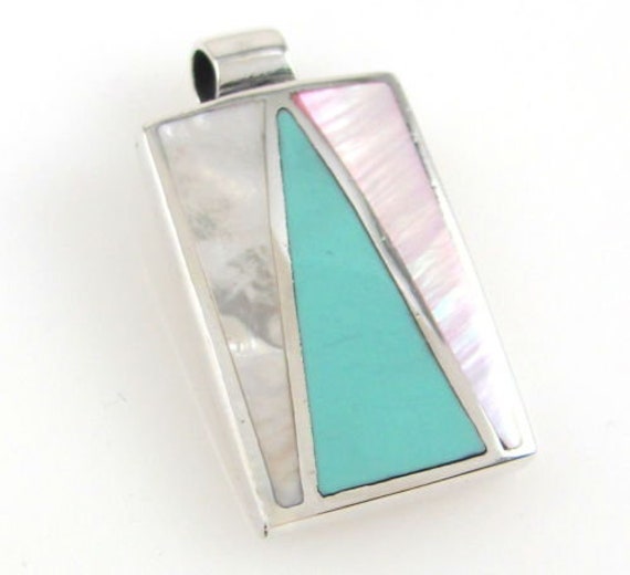 Lebendige Dornröschen Türkis & Perlmutt Slider Set Auf Sterling Silber + Anhänger, Zierliche Lebendige Dornröschen Türkis & Perlmutt Slider Set Auf Sterling Silber + Anhänger, Zierliche von BoutiqueKRMamber