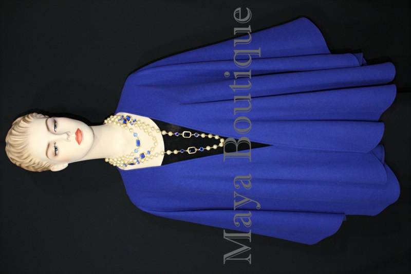 Blue Iris Kaschmir Wolle Cape Ruana Wickelmantel Maya Matazaro Made in Usa von BoutiqueMaya