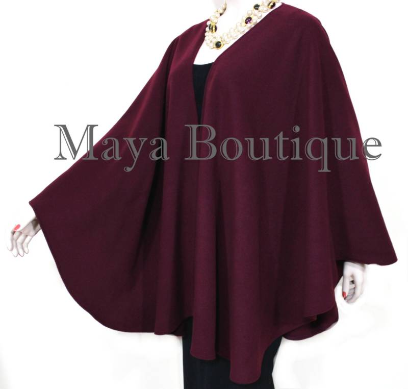 Bordo Cape Ruana Wickelmantel Kaschmir Wolle Mix Von Maya Matazaro Made in Usa von BoutiqueMaya
