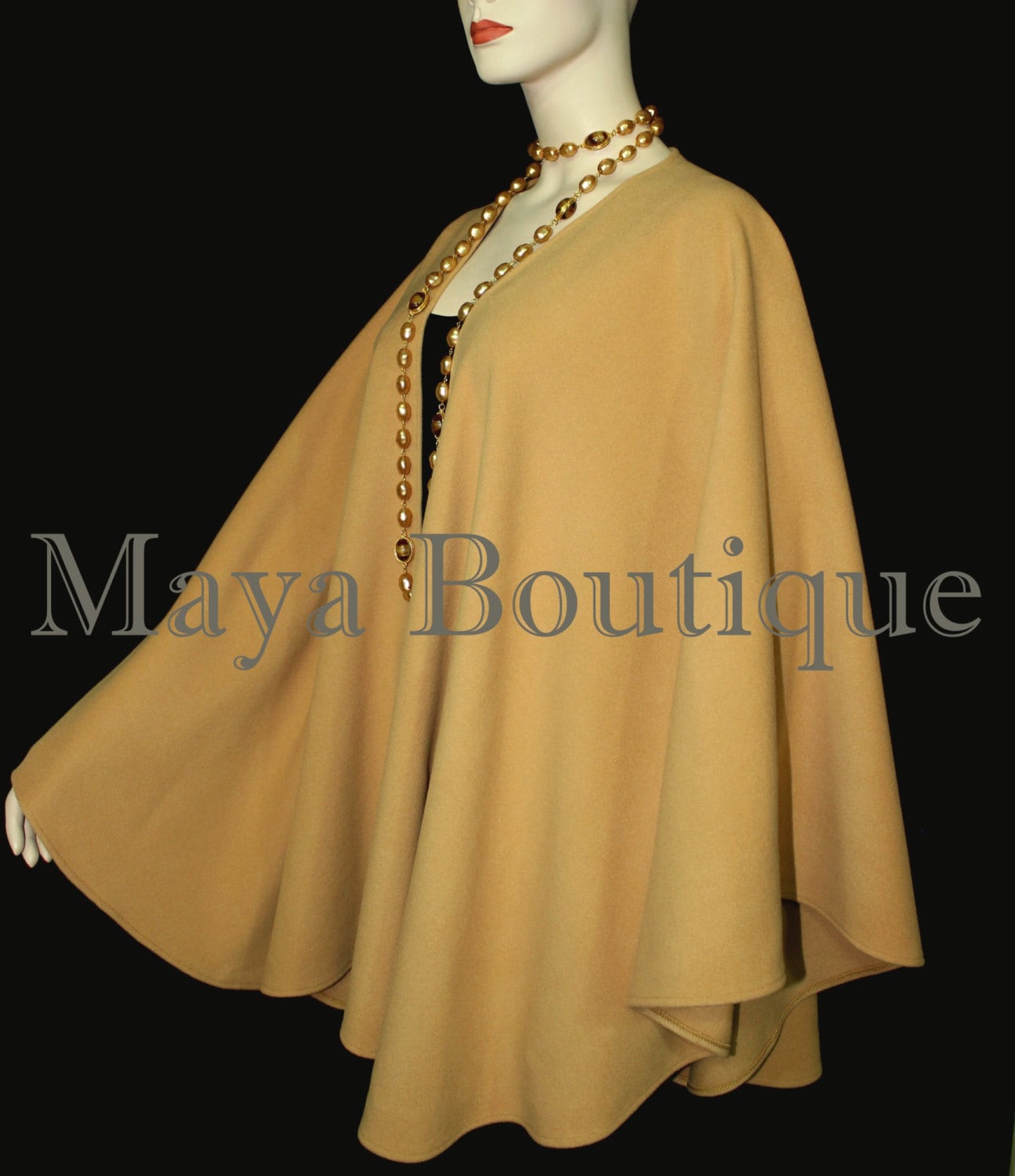 Gold Cape Ruana Wickelmantel Wolle Kaschmir Mischung Von Maya Matazaro Usa Made von BoutiqueMaya