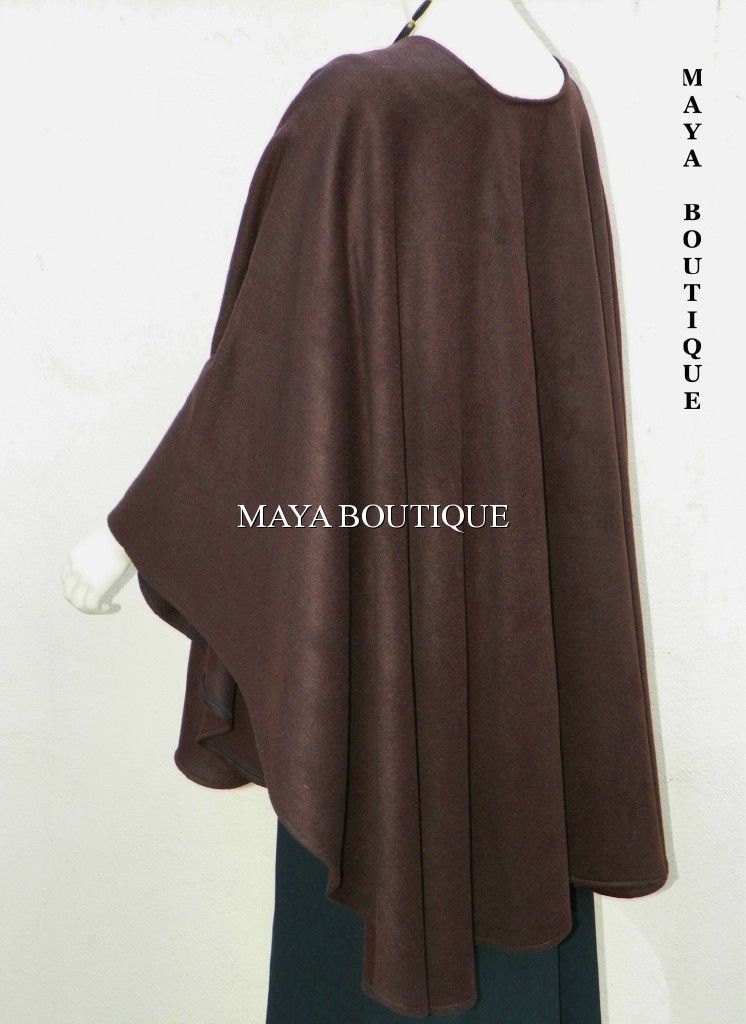 Schoko Kaschmir Wolle Cape Ruana Wickelmantel Maya Matazaro Made in Usa Neu von BoutiqueMaya