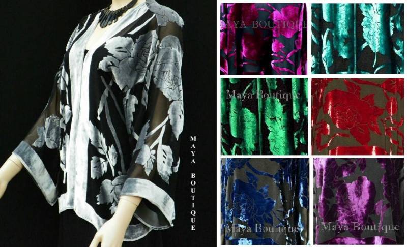 Seide Burnout Samt Jacke Kurz Silber Schwarz No Fringe Maya Matazaro Seide Burnout Samt Jacke Kurz Silber Schwarz No Fringe Maya Matazaro von BoutiqueMaya