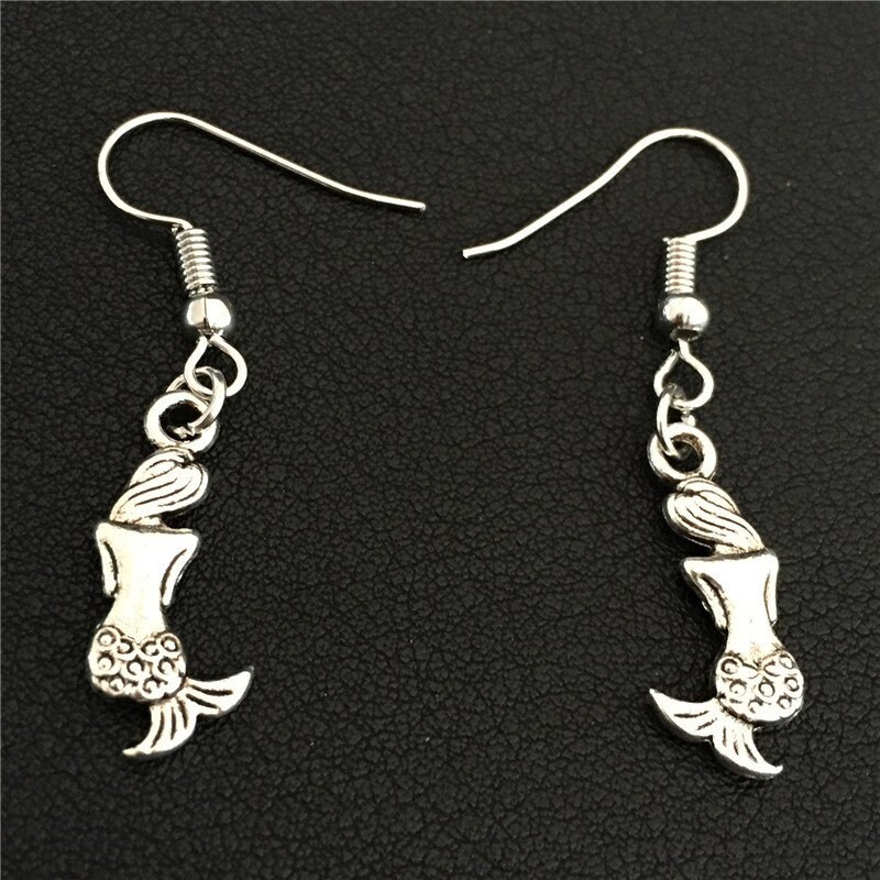 Antikes Silber, Meerjungfrau Ohrringe, Baumeln Sitzende Ohrringe von BoutiqueRougeCouture