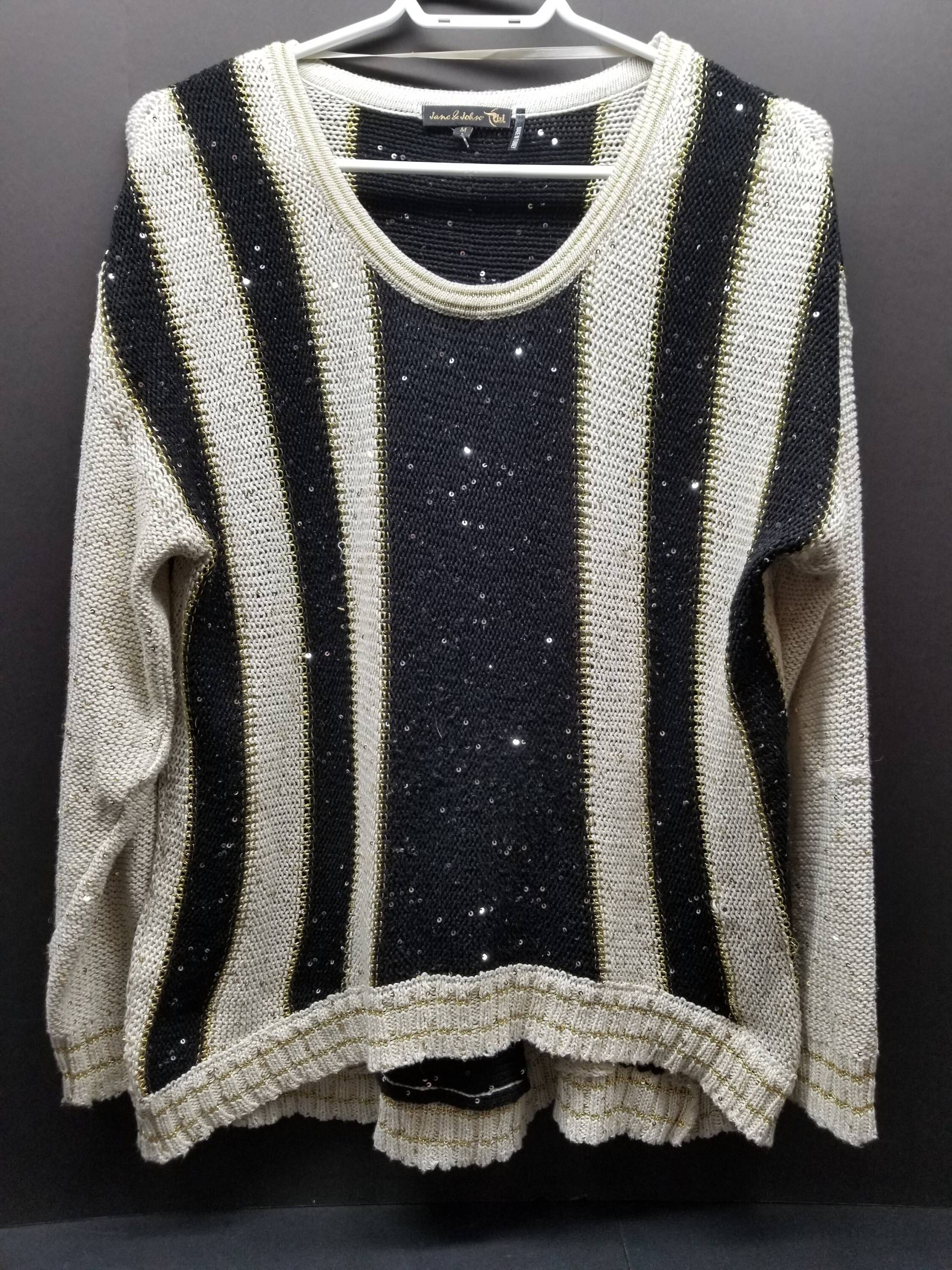Damen Jane & John Pullover Beige Schwarz Mittlere Größe von BoutiqueShipShop