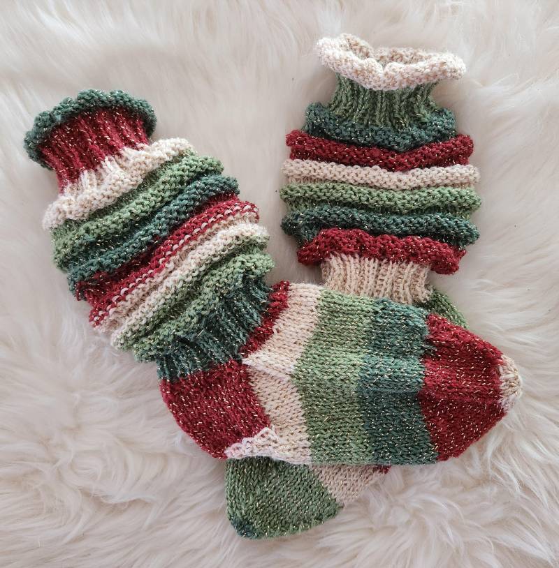 Socken Handgestrickt, Gestrickte Baby Wollsocken, Weihnachten, Baby, Kindersocken Gröss 23/24, Baumwolle Polyamid von BoutiquebyBigMama