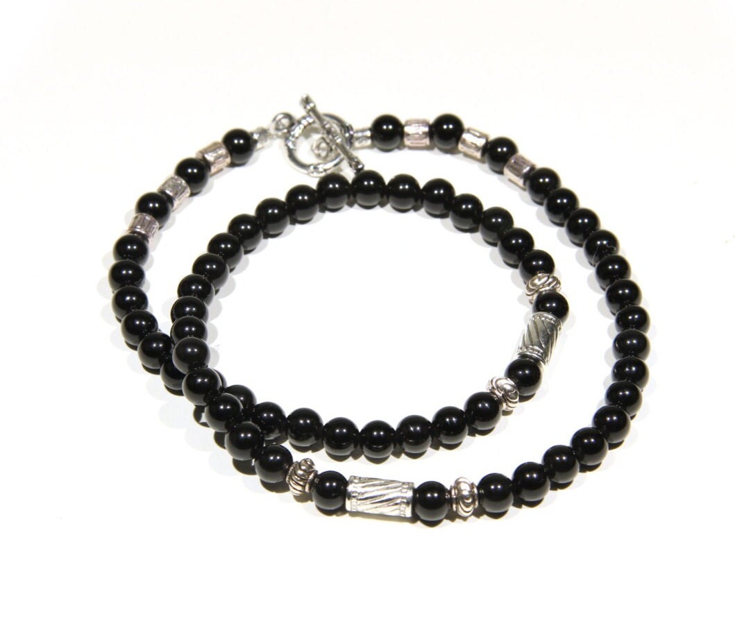 Handgemacht Schmuck Silber Schwarz Achat Halskette Für Männer Elegant Geschenk Ihn Sie Frauen Handgemacht Schmuck Silber Schwarz Achat Halskette Für Männer Elegant Geschenk Ihn Sie Frauen von BoutiquedAdele