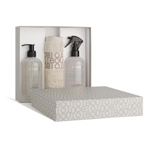 Boutoi Harmony Geschenkset Refreshing Neroli | Luxuriöses Badezimmer Set mit Handseife, Raumspray & Handtuch | Verführerischer Zitrusduft, Natürliche Inhaltsstoffe | Geschenk für Alle Anlässe von Boutoi