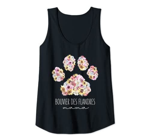 Damen Bouvier des Flandres Mama Pfotenabdrücke Tank Top von Bouvier des Flandres Dog Accessories