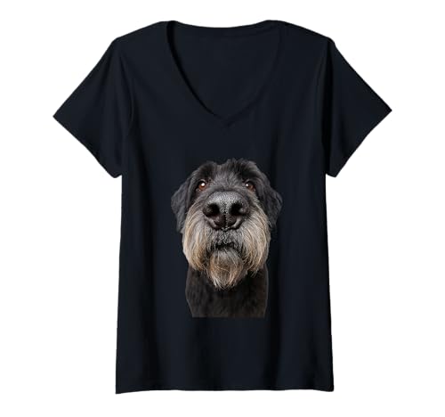 Damen Bouvier des Flandres T-Shirt mit V-Ausschnitt Damen Bouvier des Flandres T-Shirt mit V-Ausschnitt von Bouvier des Flandres Dog