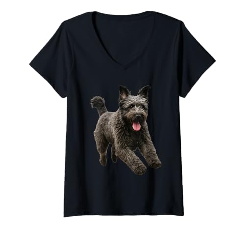 Damen Bouvier des Flandres T-Shirt mit V-Ausschnitt Damen Bouvier des Flandres T-Shirt mit V-Ausschnitt von Bouvier des Flandres Dog