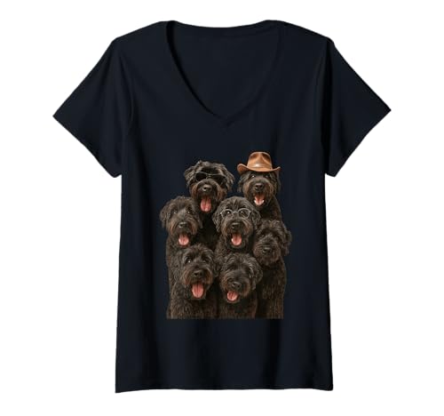 Damen Bouvier des Flandres T-Shirt mit V-Ausschnitt Damen Bouvier des Flandres T-Shirt mit V-Ausschnitt von Bouvier des Flandres Dog