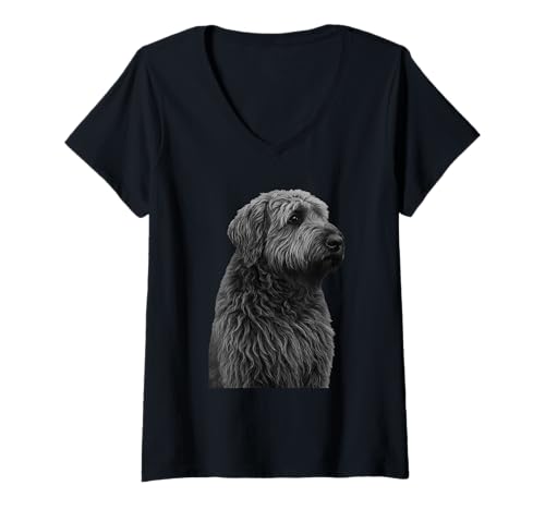 Damen Bouvier des Flandres T-Shirt mit V-Ausschnitt Damen Bouvier des Flandres T-Shirt mit V-Ausschnitt von Bouvier des Flandres Dog