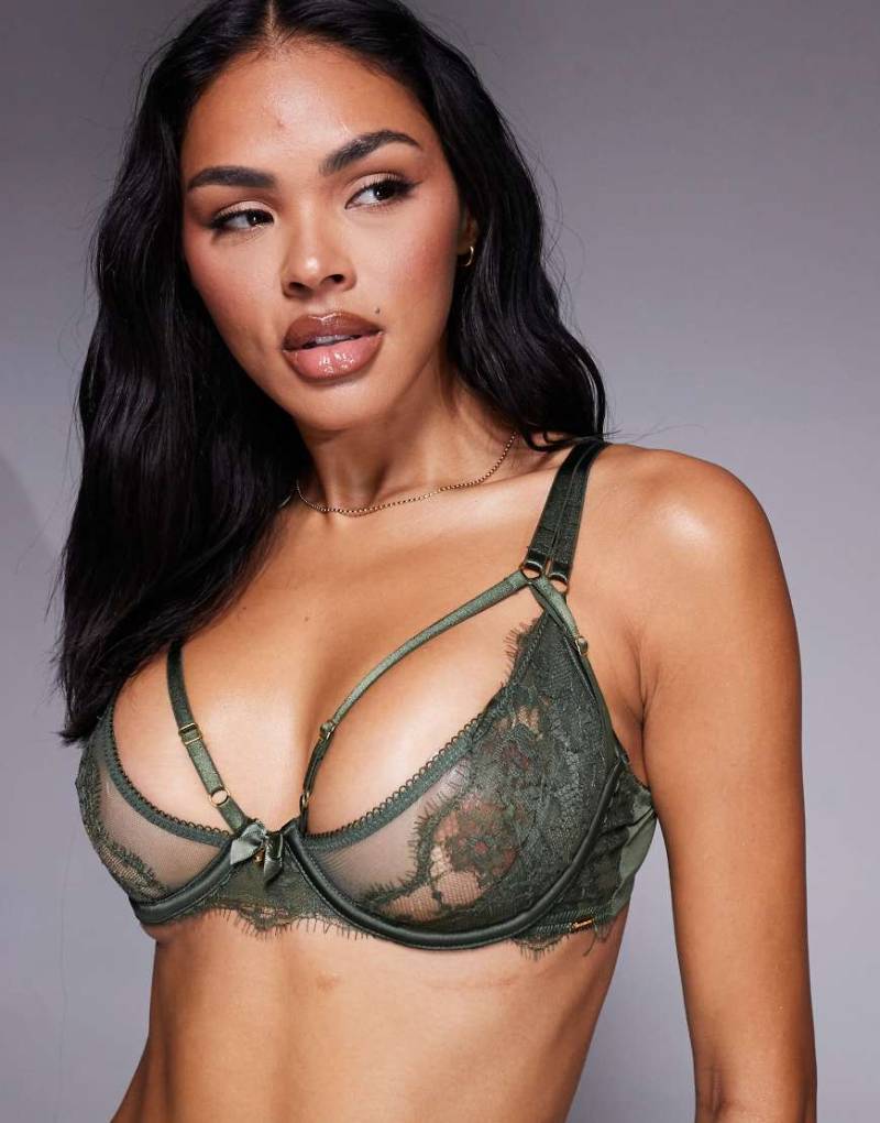 Boux Avenue - Balconette-BH in Grün mit Riemchen und Metalldetails, Kombiteil von Boux Avenue