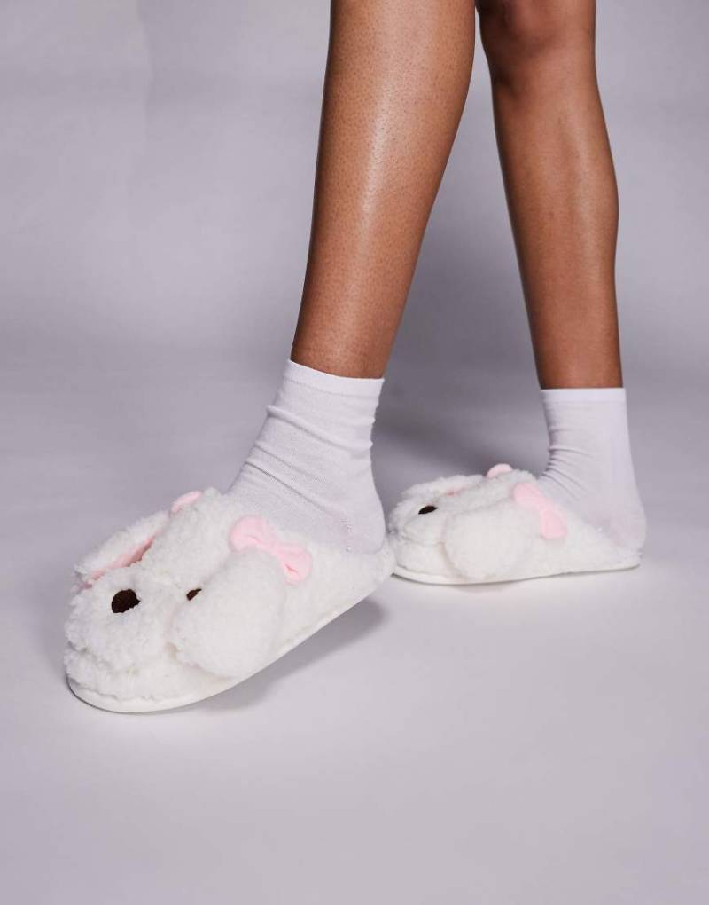 Boux Avenue - Pantoffeln im Hunde-Design in Elfenbeinweiß-Neutral Boux Avenue - Pantoffeln im Hunde-Design in Elfenbeinweiß-Neutral von Boux Avenue