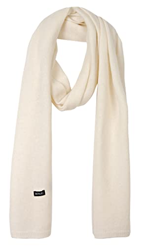 Bovari 100% Kaschmir Schal - Damen und Herren - Strick-Schal in Premium Qualität - kuschelweich und warm (Creme Weiß/off white) von Bovari