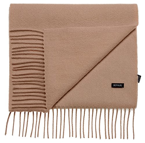 Bovari Kaschmir Schal Herren – 100% Kaschmir/Cashmere – Premium Qualität – 180 x 31 cm - viele Farben (camel) von Bovari