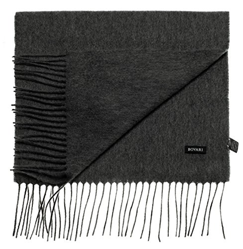 Bovari Kaschmir Schal Herren – 100% Kaschmir/Cashmere – Premium Qualität – 180 x 31 cm - viele Farben (grau) von Bovari