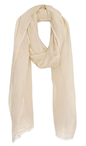 Bovari Pashmina Kaschmir Schal Damen - 70% Kaschmir 30% Seide - extra leicht - 200 x 70 cm (Beige (Hell-Beige)) von Bovari