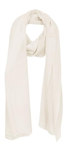Bovari Pashmina Kaschmir Schal Damen - 70% Kaschmir 30% Seide - extra leicht - 200 x 70 cm (Off-White (Creme Weiß)) von Bovari