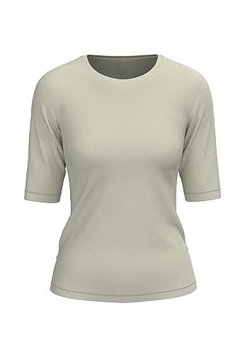 BOVIVA 10102 Damen Basic Rundhals (Round-Neck) Halbarm Kurzarm T-Shirt/Jersey Tshirt Oberteile, Basics und Shirts aus Baumwolle in Unifarben für den Sommer Venus Whisper White,38 von BOVIVA