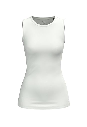 BOVIVA 40000 Damen Basic Unterhemd Tanktop Tank ärmellos ohne arm T-Shirt (Tshirt) Oberteile, Basics Shirts aus Baumwolle einfarbig für den Sommer Venus White,44 von BOVIVA