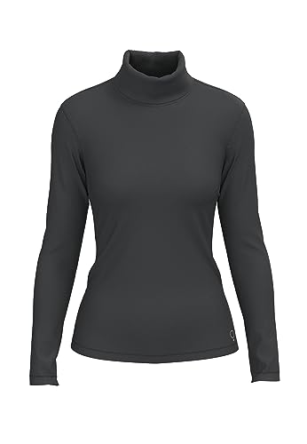 BOVIVA Bamboo 70309 Damen Turtle Neck Basic Longsleeve Langarm Long Sleeve T-Shirt (Tshirt) Oberteile, Basics Shirts aus Viskose einfarbig Bambus Soft Bamboo Black,36 von BOVIVA