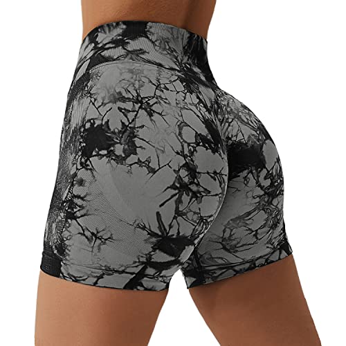 Bovldemt Kurze Sporthose Damen Sportshorts Damen Gym Shorts Damen Scrunch Butt Shorts Yoga Shorts Fitness(BlackGrey, M) von Bovldemt