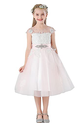 Bow Dream Vintage Spitze Hochzeit Förmlich Mädchenkleid Rosa erröten 4 Jahre von Bow Dream