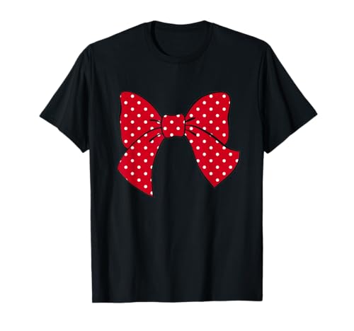 Rote und weiße Gepunktete Schleife, Mädchen, Kokette mit Punkten, niedlich T-Shirt Rote und weiße Gepunktete Schleife, Mädchen, Kokette mit Punkten, niedlich T-Shirt von Bow Tees