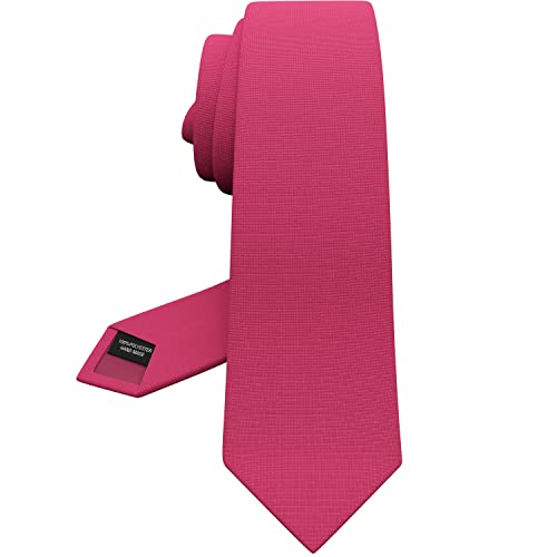 Bow Tie House Premium Herren Krawatte in Standard-Ausführung aus Gabardine-Matt-Material für klassische Halsbinden bei Anzügen (24 Hot Pink, Standard - 7 cm) von Bow Tie House
