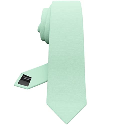Bow Tie House Premium Herren Krawatte in Standard-Ausführung aus Gabardine-Matt-Material für klassische Halsbinden bei Anzügen (77 Minze, Standard - 7 cm) von Bow Tie House
