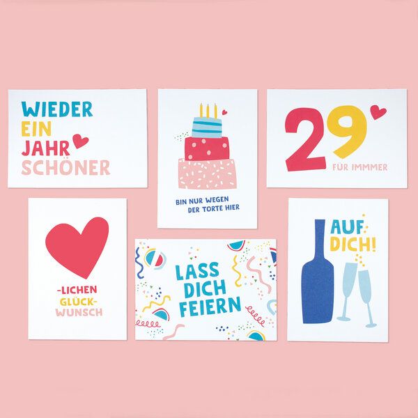 Bow & Hummingbird 6er Set Geburtstagskarten - 6 Postkarten zum Geburtstag aus Recyclingpapier Bow & Hummingbird 6er Set Geburtstagskarten - 6 Postkarten zum Geburtstag aus Recyclingpapier von Bow & Hummingbird
