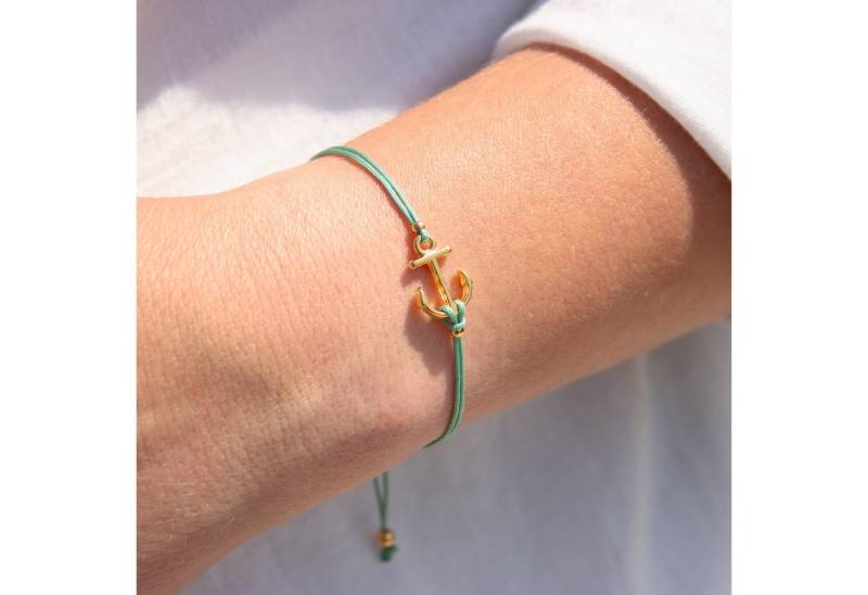 Bow & Hummingbird Armband Set Armband auf Karte - Anker - Du bist mein Anker, 24 Karat vergoldeter Anhänger von Bow & Hummingbird