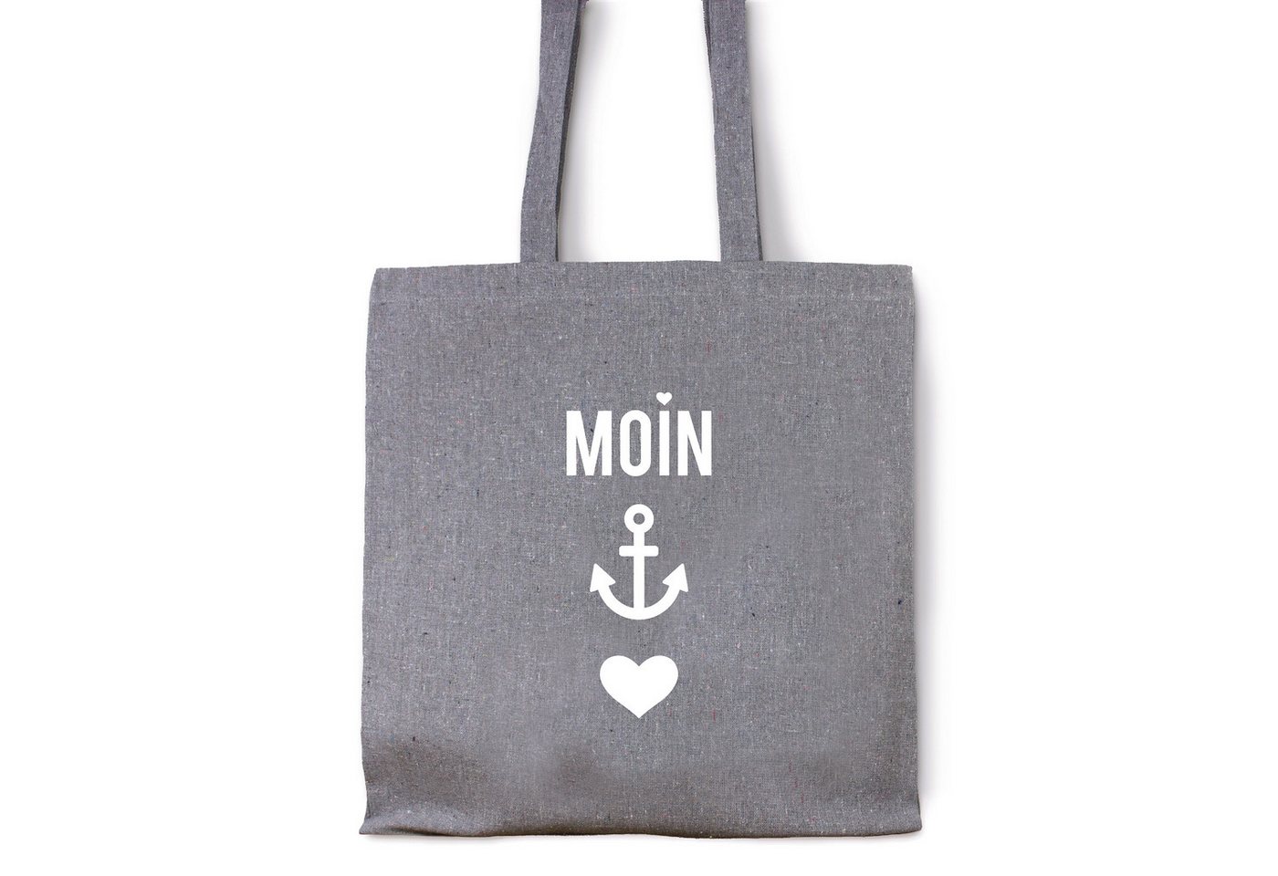 Bow & Hummingbird Beuteltasche Baumwollbeutel "Moin-Anker-Herz" aus recycelter Baumwolle, aus recycelter Baumwolle von Bow & Hummingbird