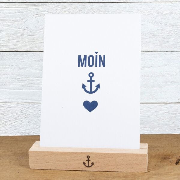 Bow & Hummingbird Maritime Postkarte "Moin-Anker-Herz" aus Recyclingpapier von Bow & Hummingbird