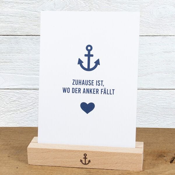 Bow & Hummingbird Maritime Postkarte "Zuhause ist, wo der Anker fällt" aus Recyclingpapier von Bow & Hummingbird