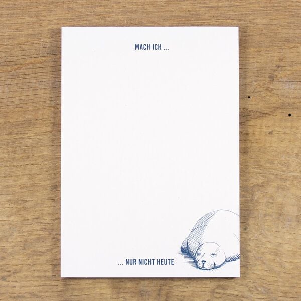 Bow & Hummingbird Maritimer Notizblock "Fauler Seehund" aus Recyclingpapier von Bow & Hummingbird