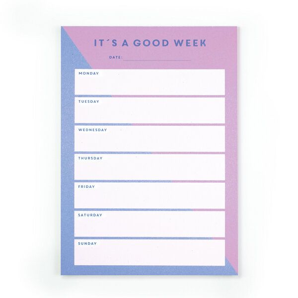 Bow & Hummingbird Notizblock „It´s a good Week“ aus Recyclingpapier von Bow & Hummingbird