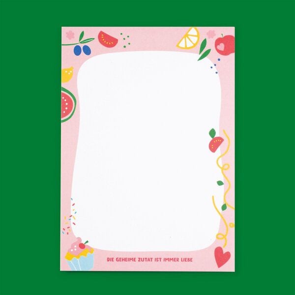 Bow & Hummingbird Notizblock "Die geheime Zutat ist immer Liebe" aus Recyclingpapier von Bow & Hummingbird