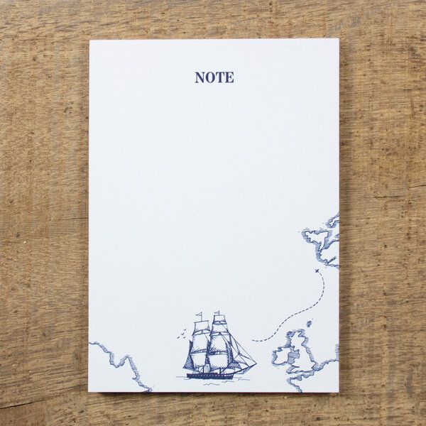 Bow & Hummingbird Notizblock Segelschiff von Bow & Hummingbird