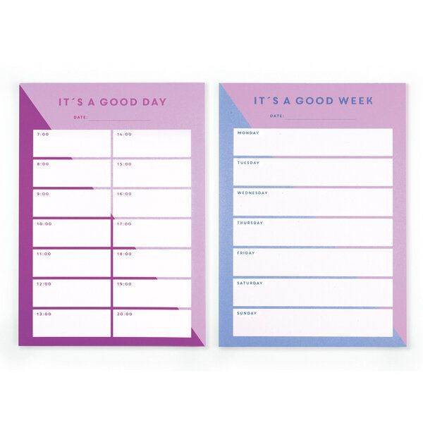 Bow & Hummingbird Notizblock-Set „It’s a good day & It’s a good week“ – 2er Set in A6 aus Recyclingpapier Bow & Hummingbird Notizblock-Set „It’s a good day & It’s a good week“ – 2er Set in A6 aus Recyclingpapier von Bow & Hummingbird