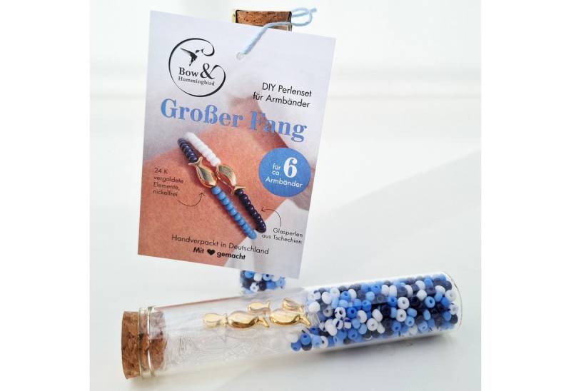 Bow & Hummingbird Perlenarmband Set DIY Perlenset für Armbänder - Großer Fang, 24 Karat vergoldete Anhänger von Bow & Hummingbird