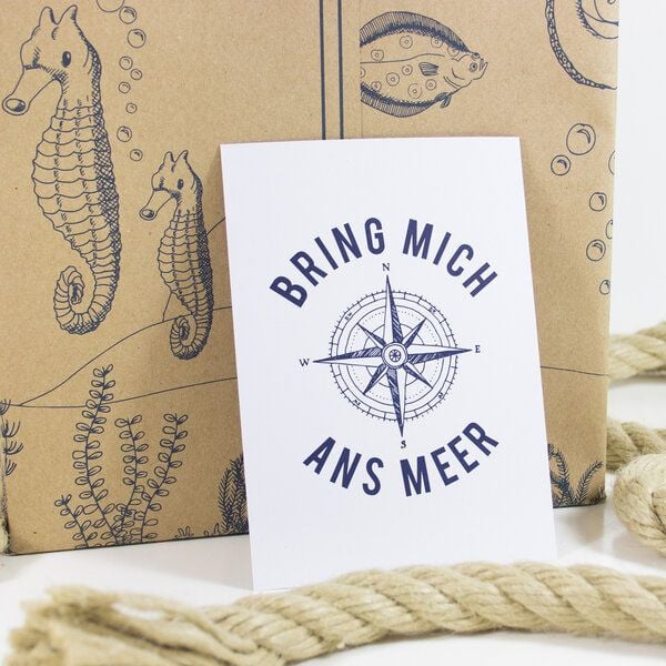 Bow & Hummingbird Postkarte Bring mich ans Meer von Bow & Hummingbird