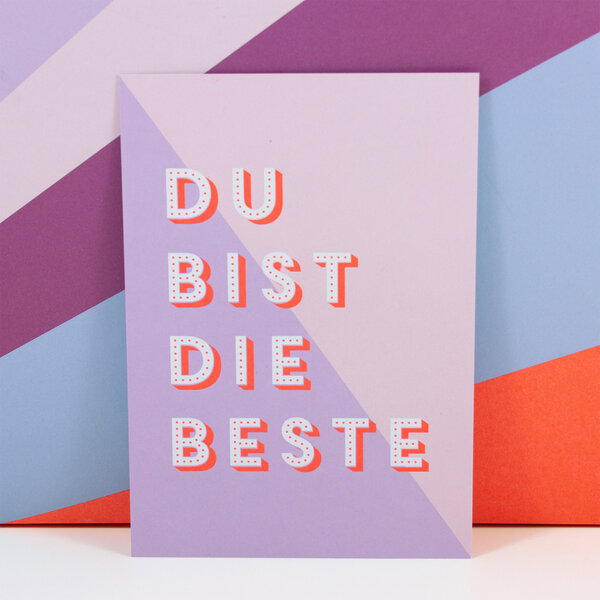 Bow & Hummingbird Postkarte "Du bist die Beste" von Bow & Hummingbird