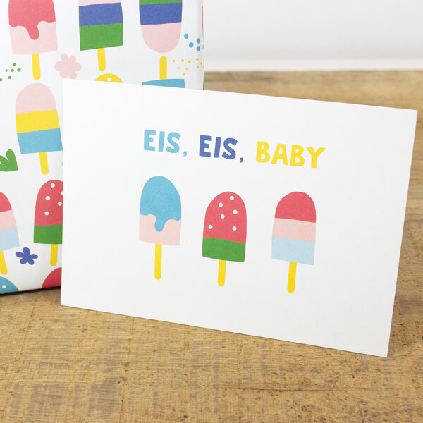 Bow & Hummingbird Postkarte Eis, Eis, Baby von Bow & Hummingbird