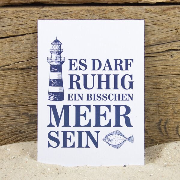 Bow & Hummingbird Postkarte "Es darf Meer sein" von Bow & Hummingbird