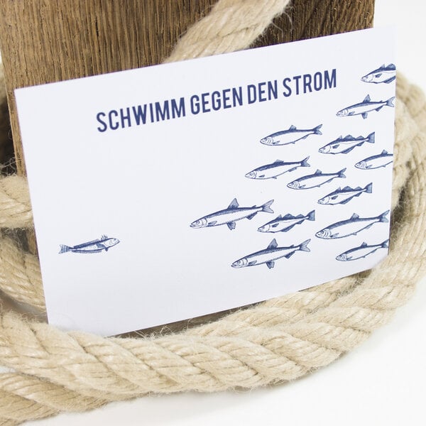 Bow & Hummingbird Postkarte Gegen den Strom von Bow & Hummingbird