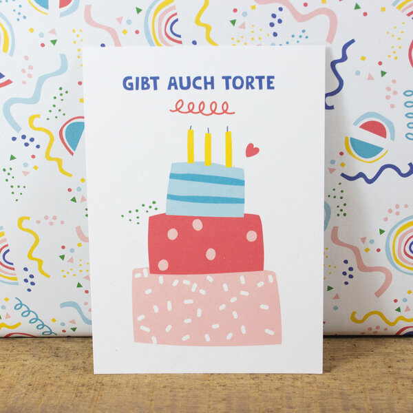 Bow & Hummingbird Postkarte Gibt auch Torte von Bow & Hummingbird