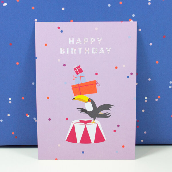 Bow & Hummingbird Postkarte Happy Birthday Toucan von Bow & Hummingbird