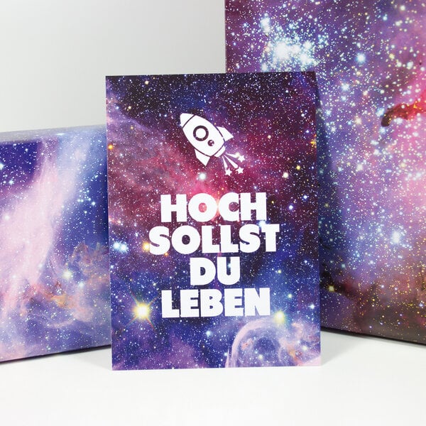 Bow & Hummingbird Postkarte "Hoch sollst Du leben" von Bow & Hummingbird